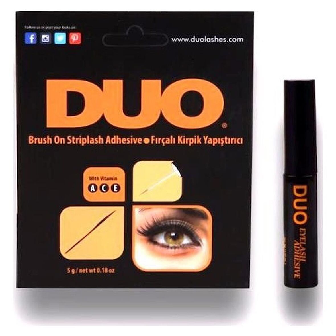 Duo Siyah Takma Kirpik Yapıştırıcısı Fırçalı 5 gr