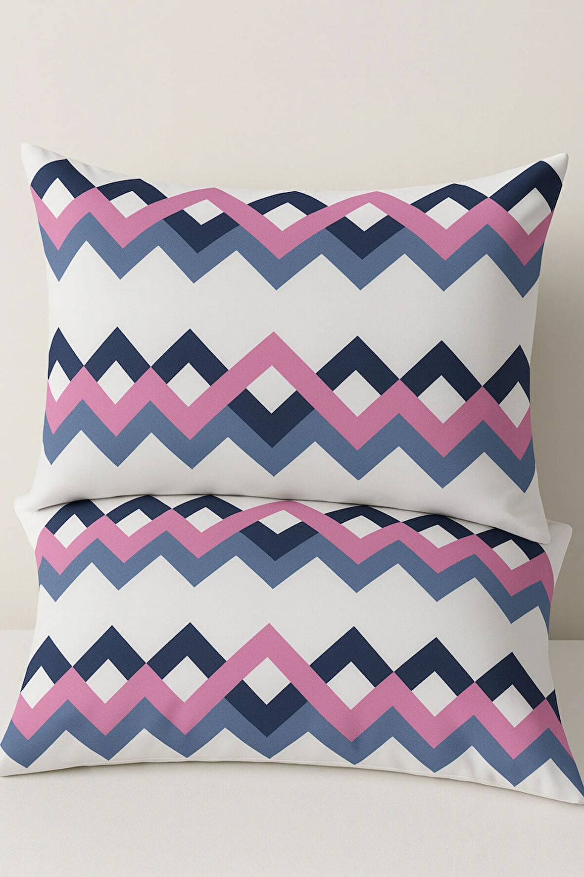 Zikzak Desenli 2li Yastık Kılıfı