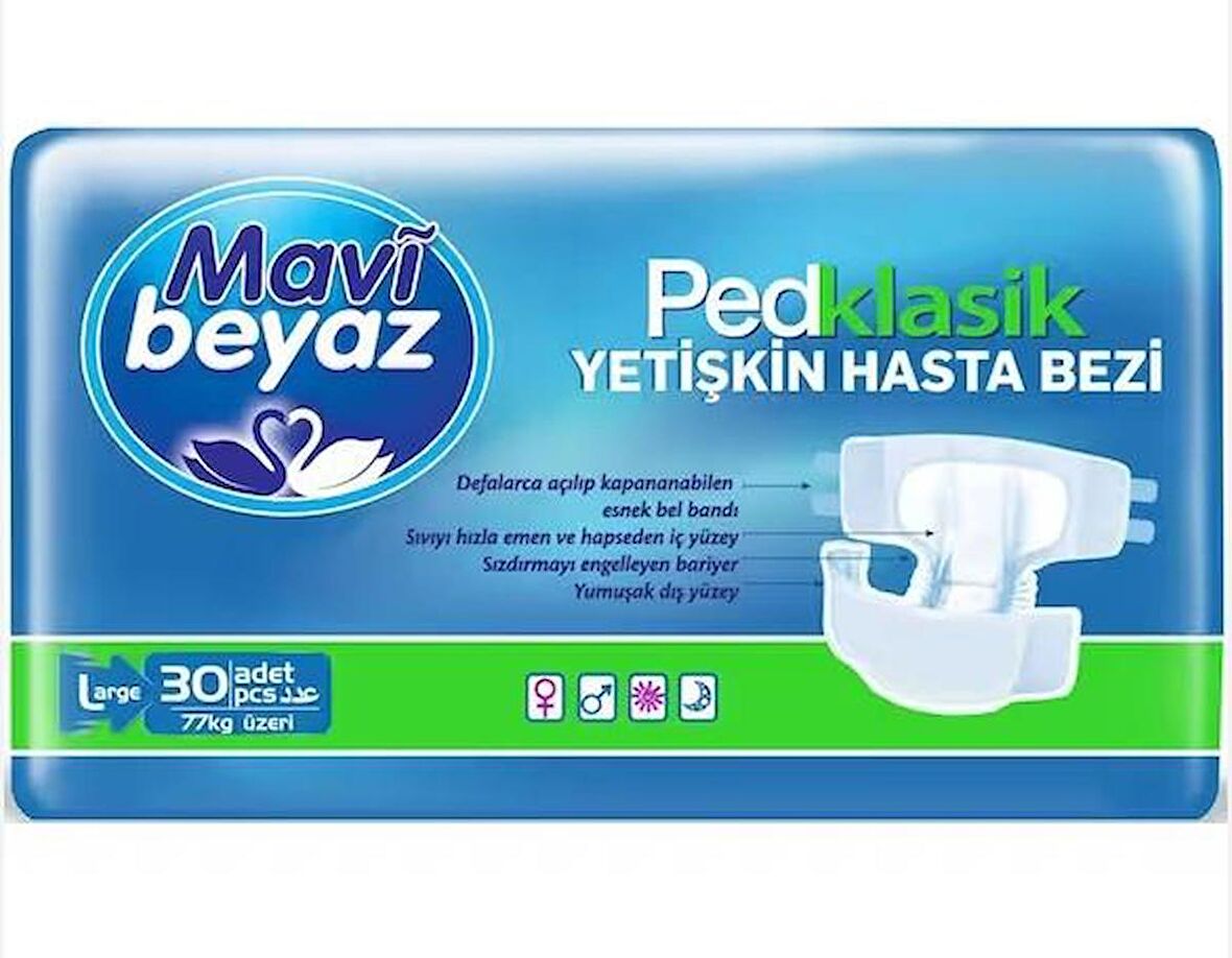 HASTA ALTI BEZİ 30'LU LARGE MAVİ BEYAZ