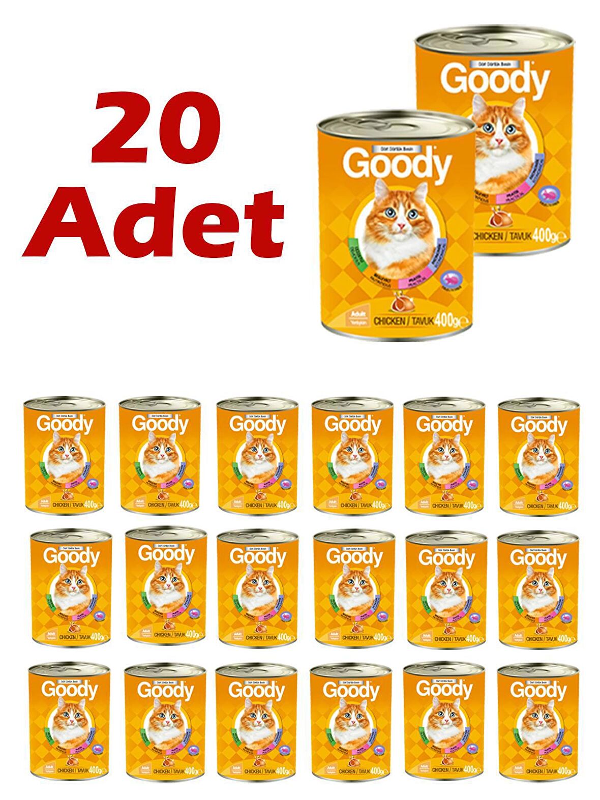 Goody Tavuklu Yetişkin Kedi Konservesi 400 Gr 20 Adet