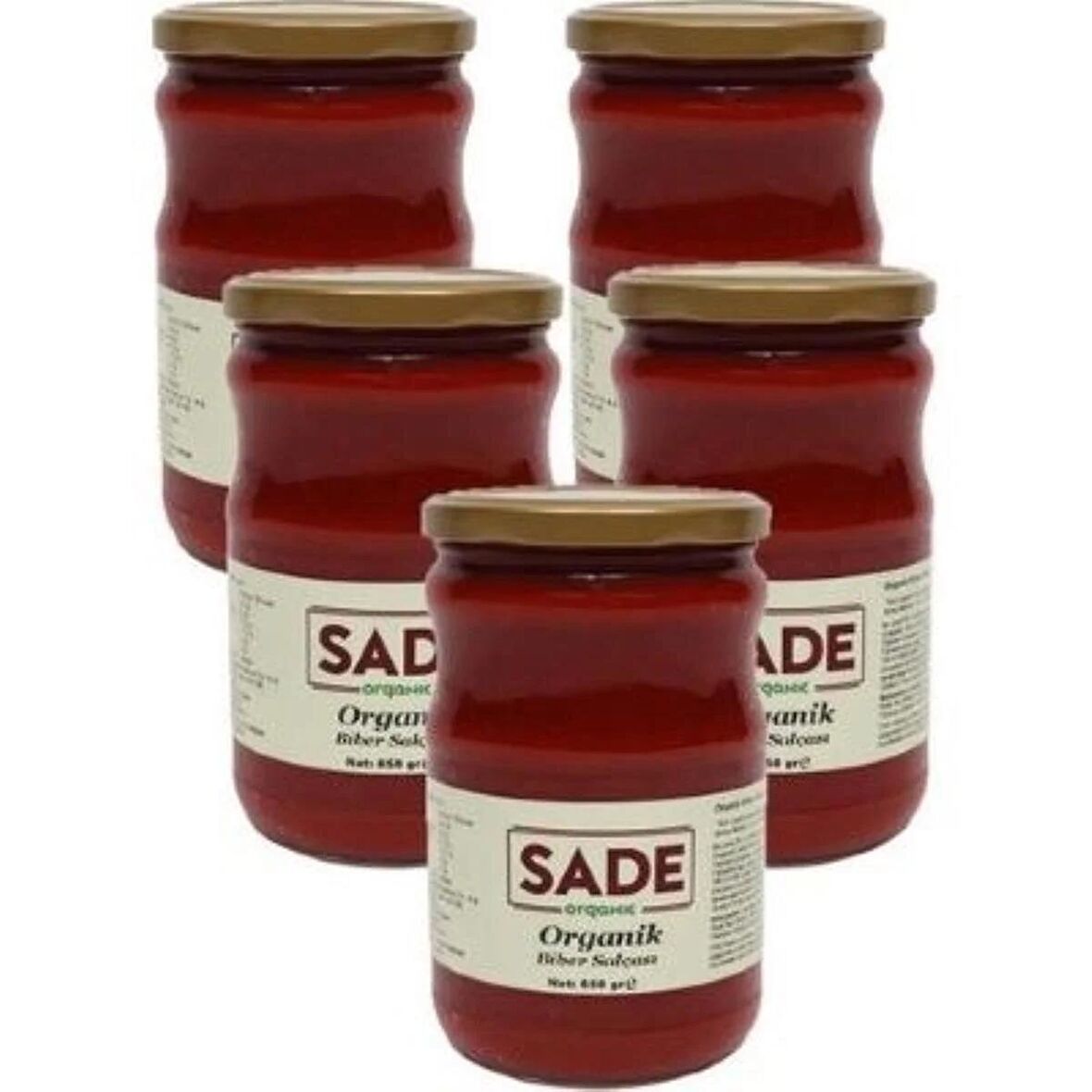 SADE ORGANİK BİBER SALÇASI 650 GR 5 Lİ PAKET
