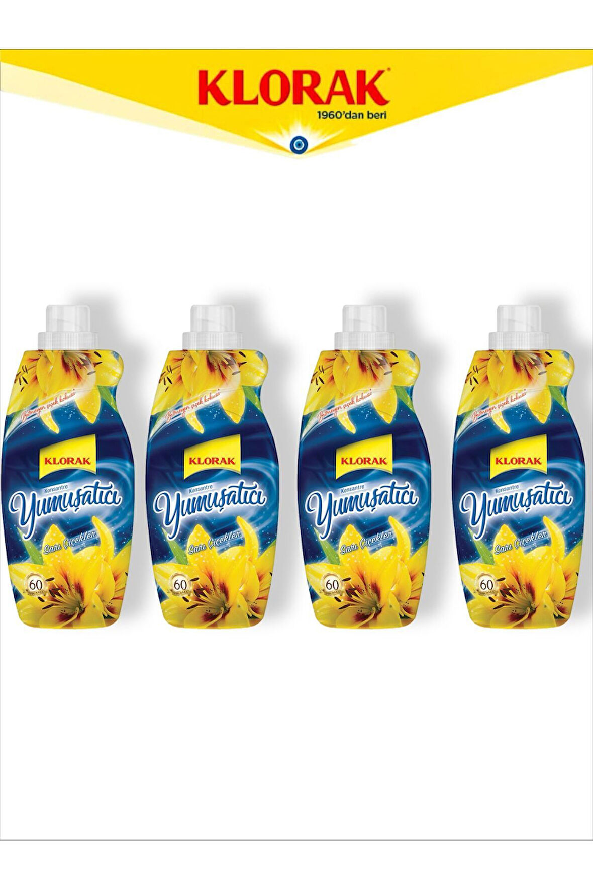 Yumuşatıcı Sarı Çiçekler 1440 ml. 60 Yıkama (4 Adet)