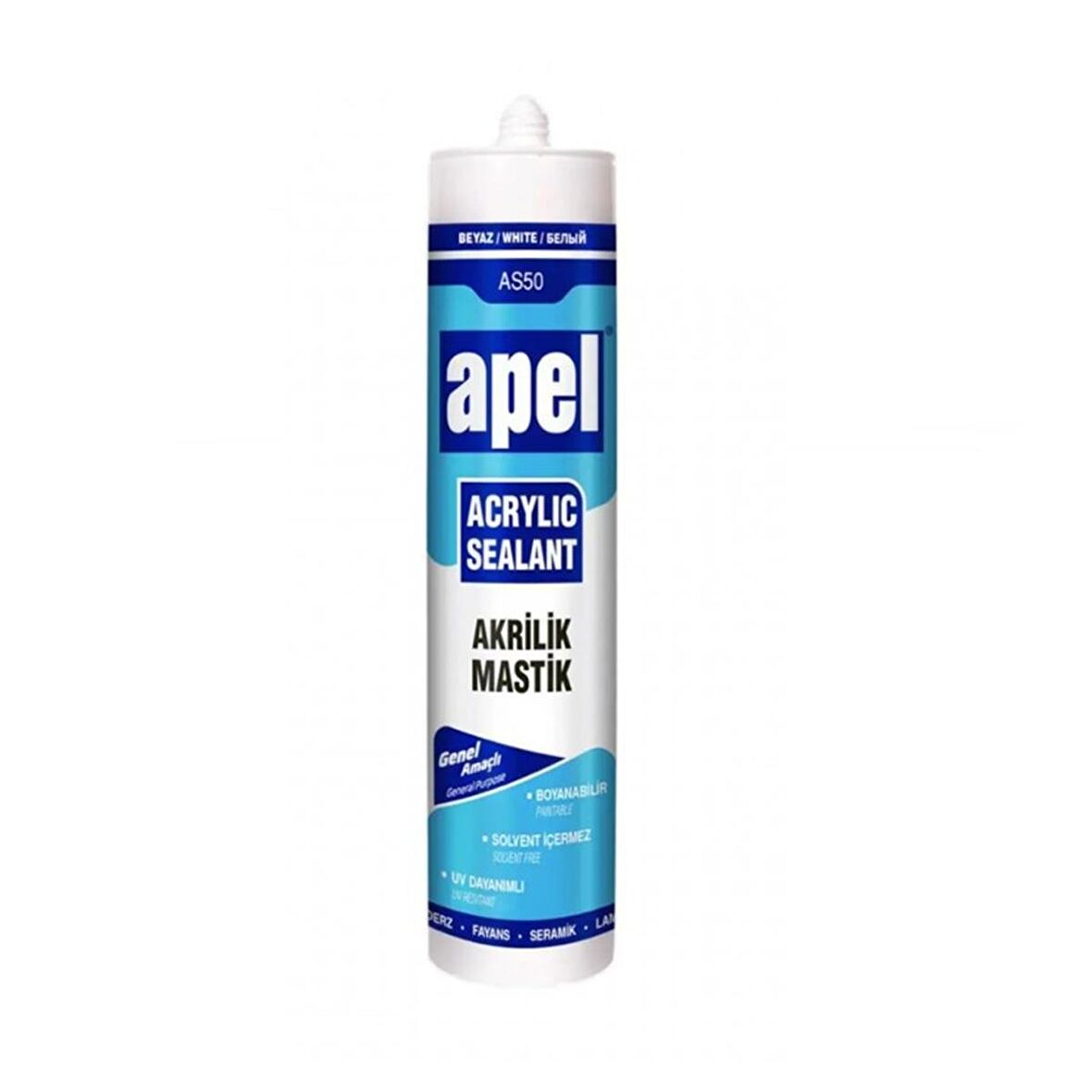 30 Adet Apel AS-50 Akrilik Mastik 500 Gr Beyaz