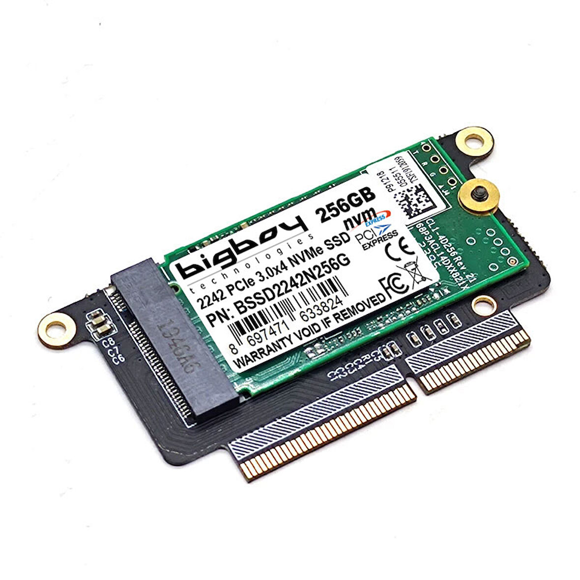 Bigboy BSSDA170-256G A170 256GB 2500-1300Mb/s PCIe 3x4 2016-17 MacBook Pro SSD Harddisk