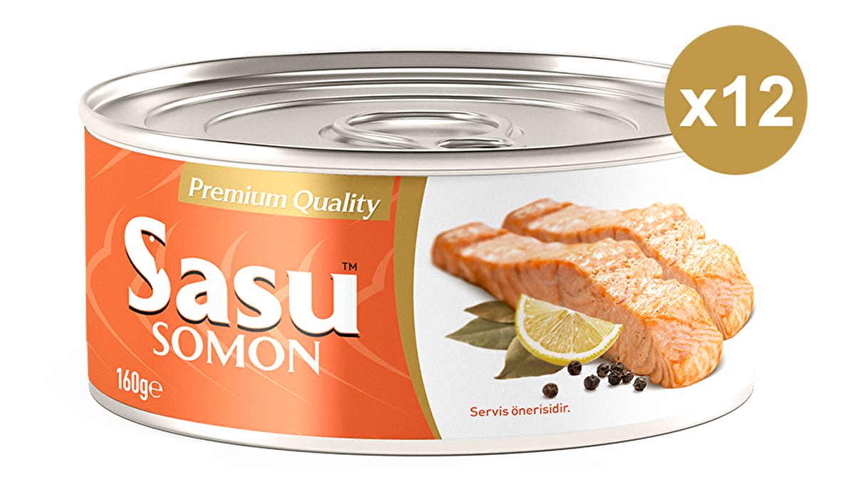 Sasu Norveç Somon Balığı 12x160G Bütün Dilim