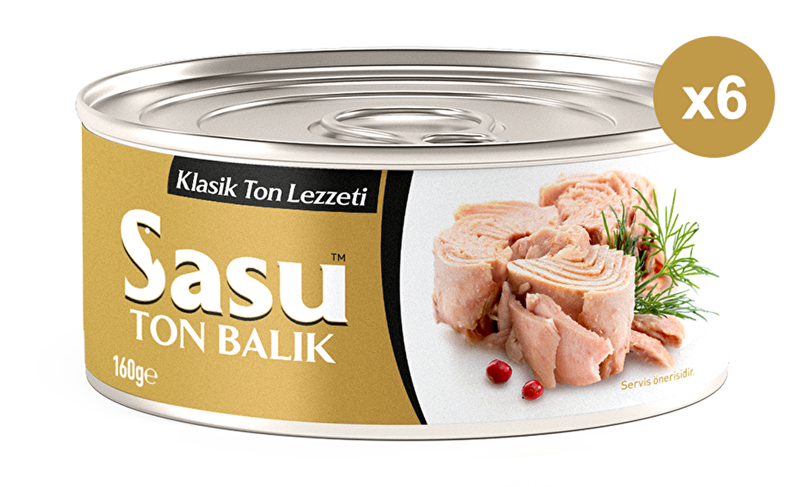 Sasu Klasik Ton Balığı 6x160G Bütün Dilim Bütün Dilim