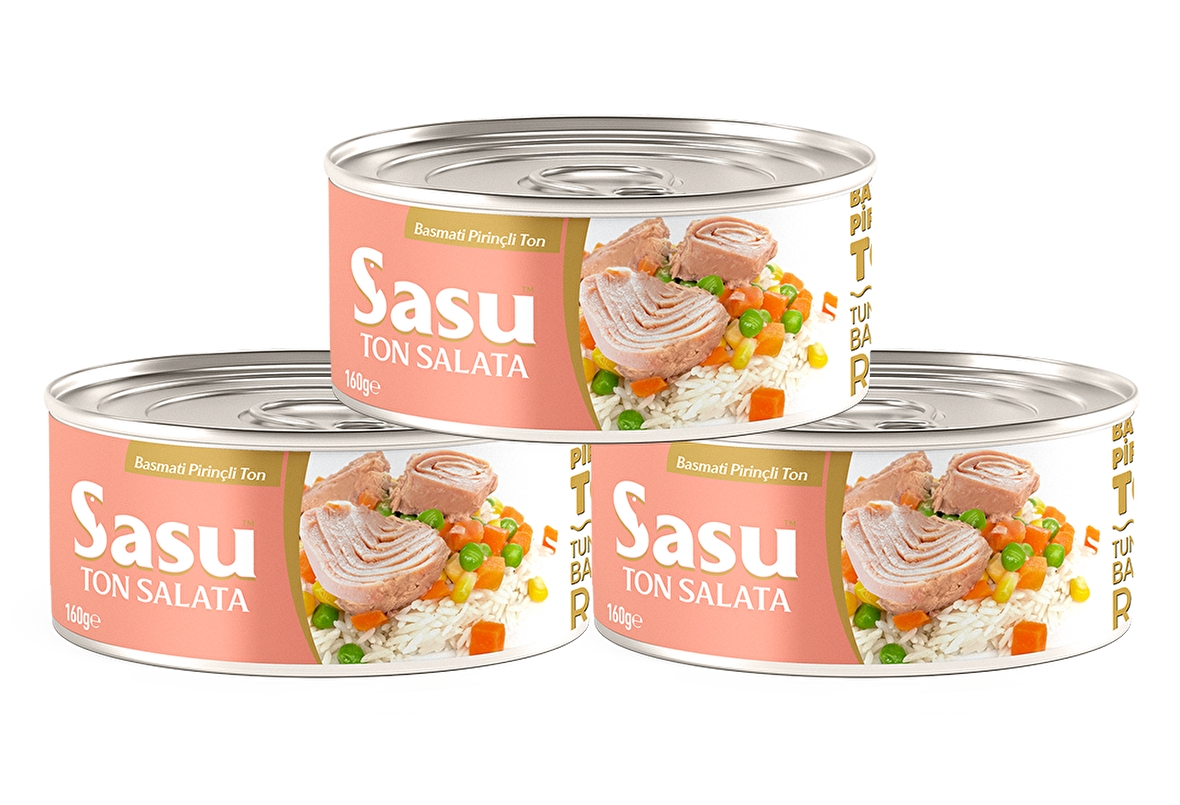 Sasu Pirinçli Ton Salata 3x160G Bütün Dilim