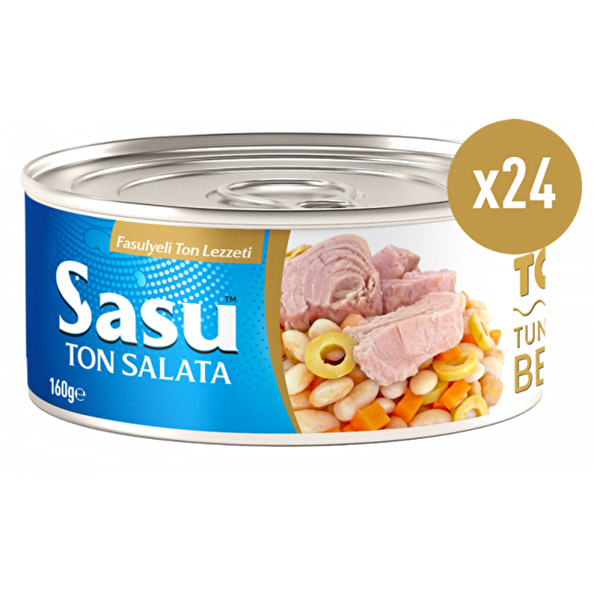 Sasu Fasulyeli Ton Salata 24x160G Bütün Dilim