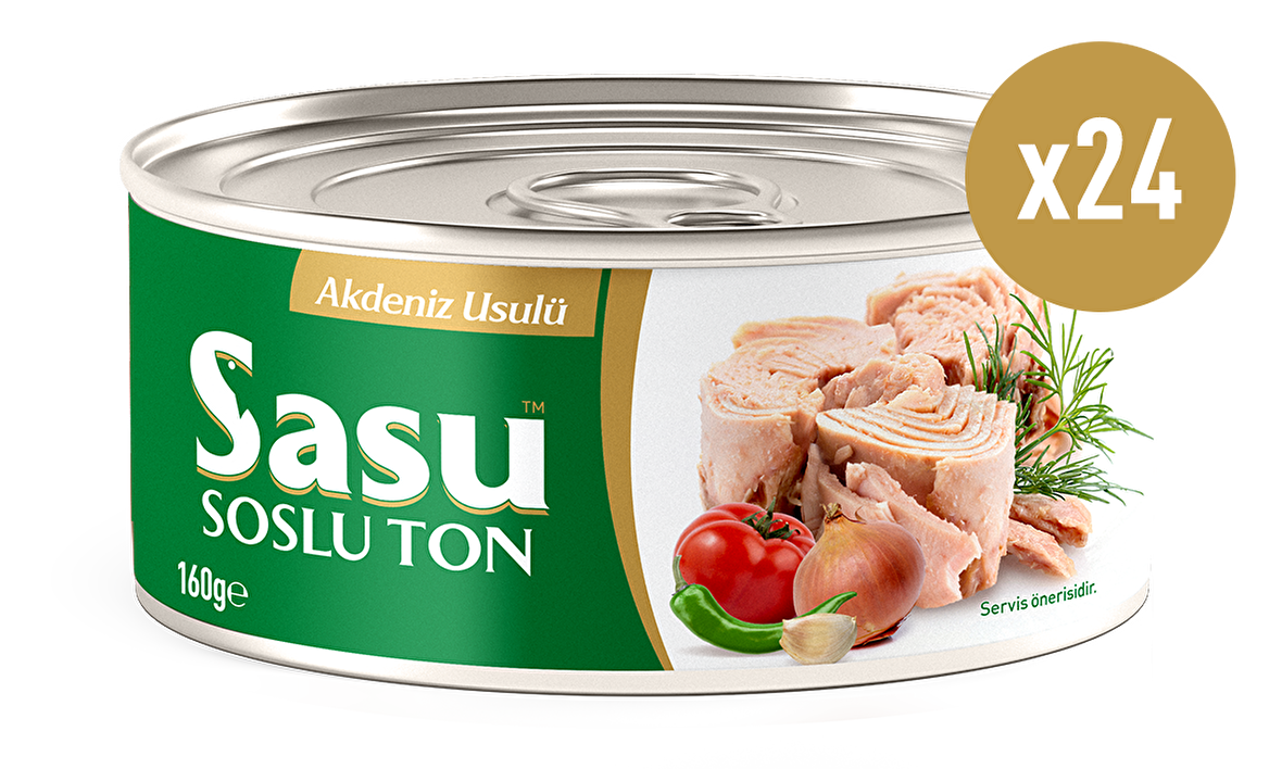 Sasu Akdeniz Usulü Ton Balığı 24x160G Bütün Dilim