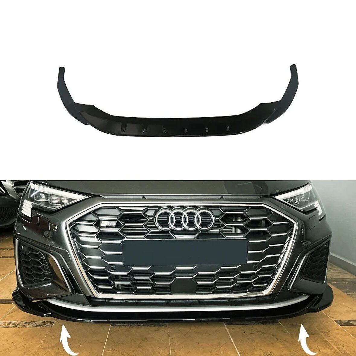 AUTOGP  Audi a3 8y ön tampon altı lip flap pianoblack siyah 2021+