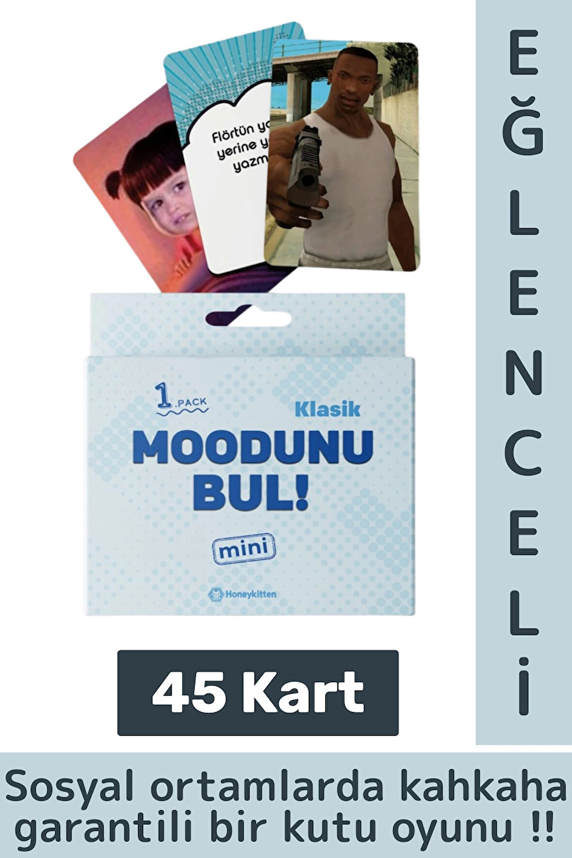 Eğlenceli Genç Yetişkin Arkadaş Yılbaşı Sosyalleşme Moodunu Bul Mini-Klasik Oyun Kartları 45 Kart