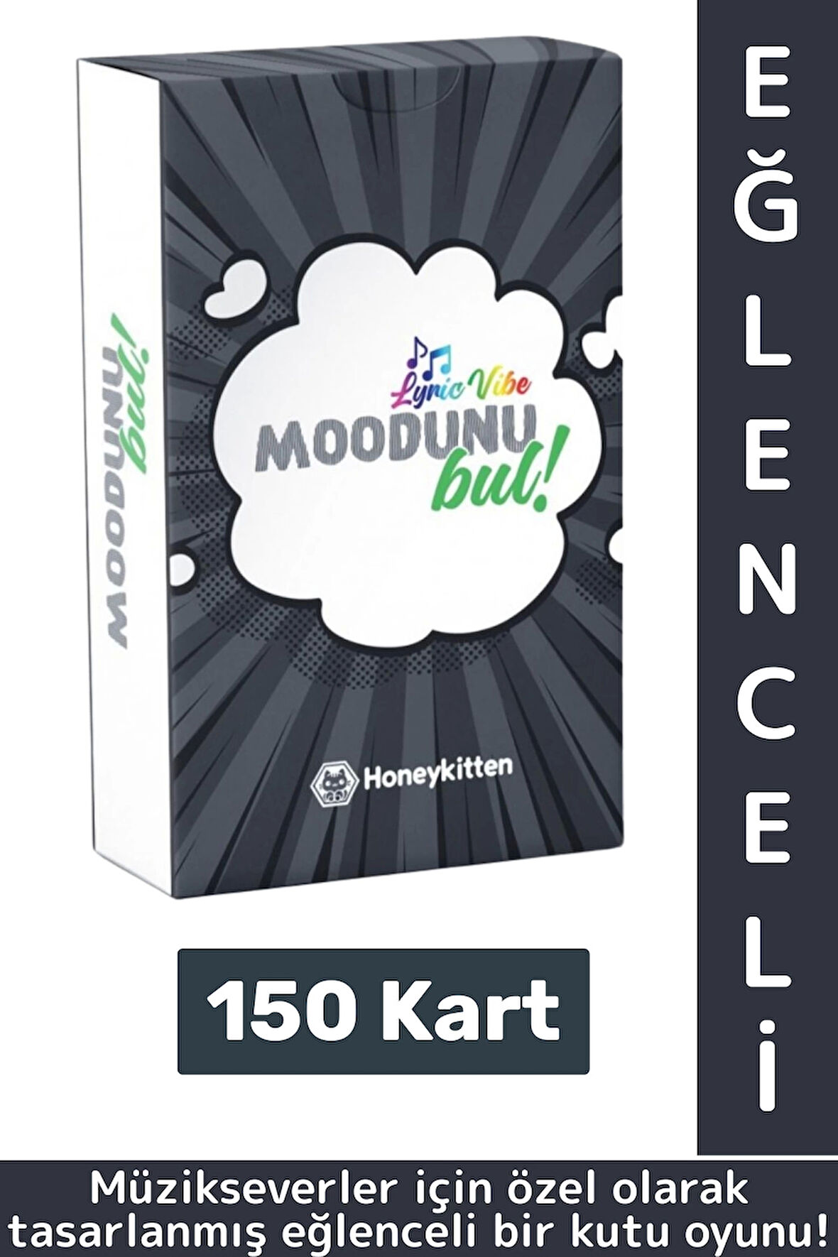 Eğlenceli Genç Yetişkin Arkadaş Müzik Oyunu Moodunu Bul-Lyric Vibe Oyun Kartları 150 Kart