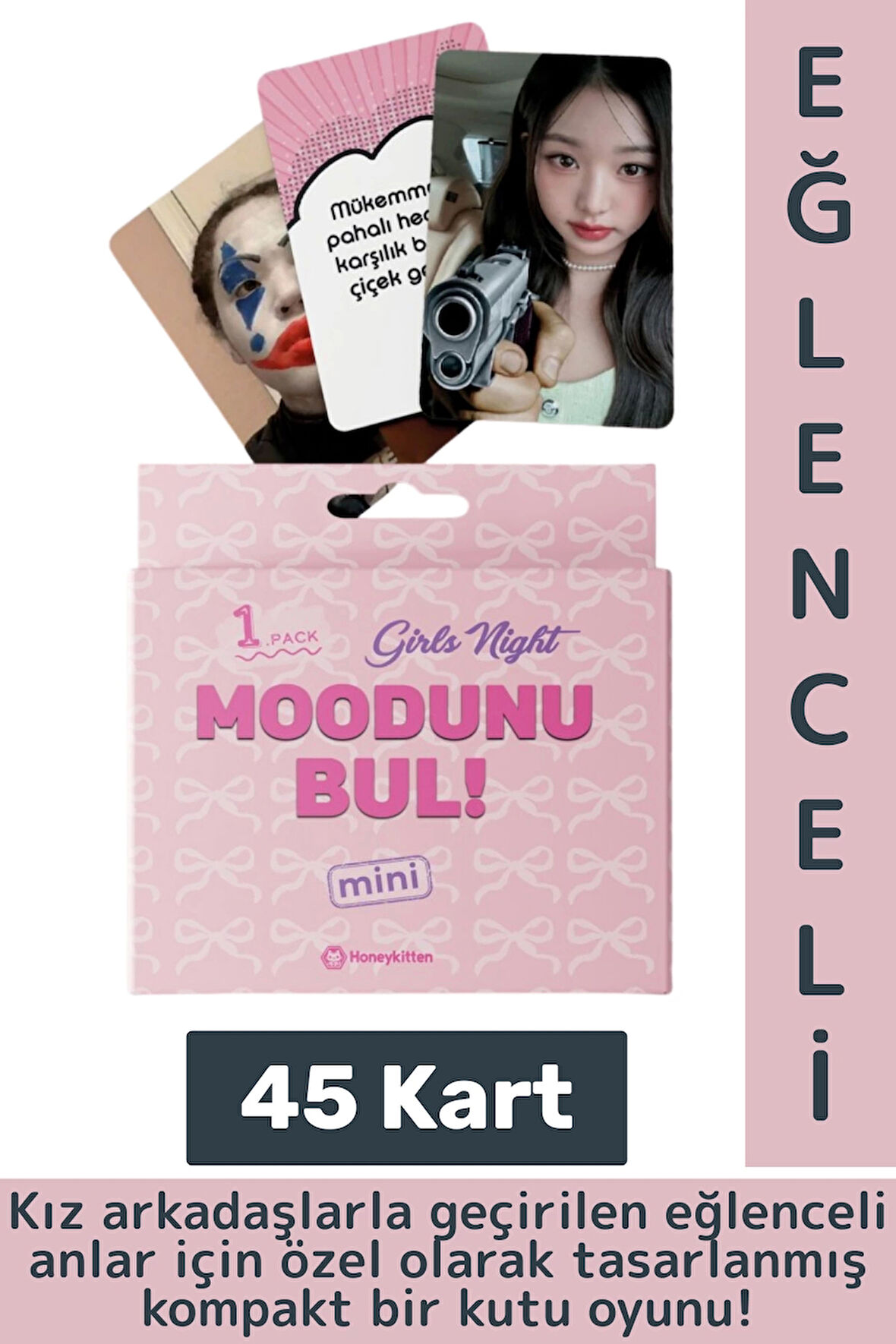 Eğlenceli Genç Yetişkin Arkadaş Yılbaşı Özel Gün Moodunu Bul Mini-Girls Night Oyun Kartları 45 Kart