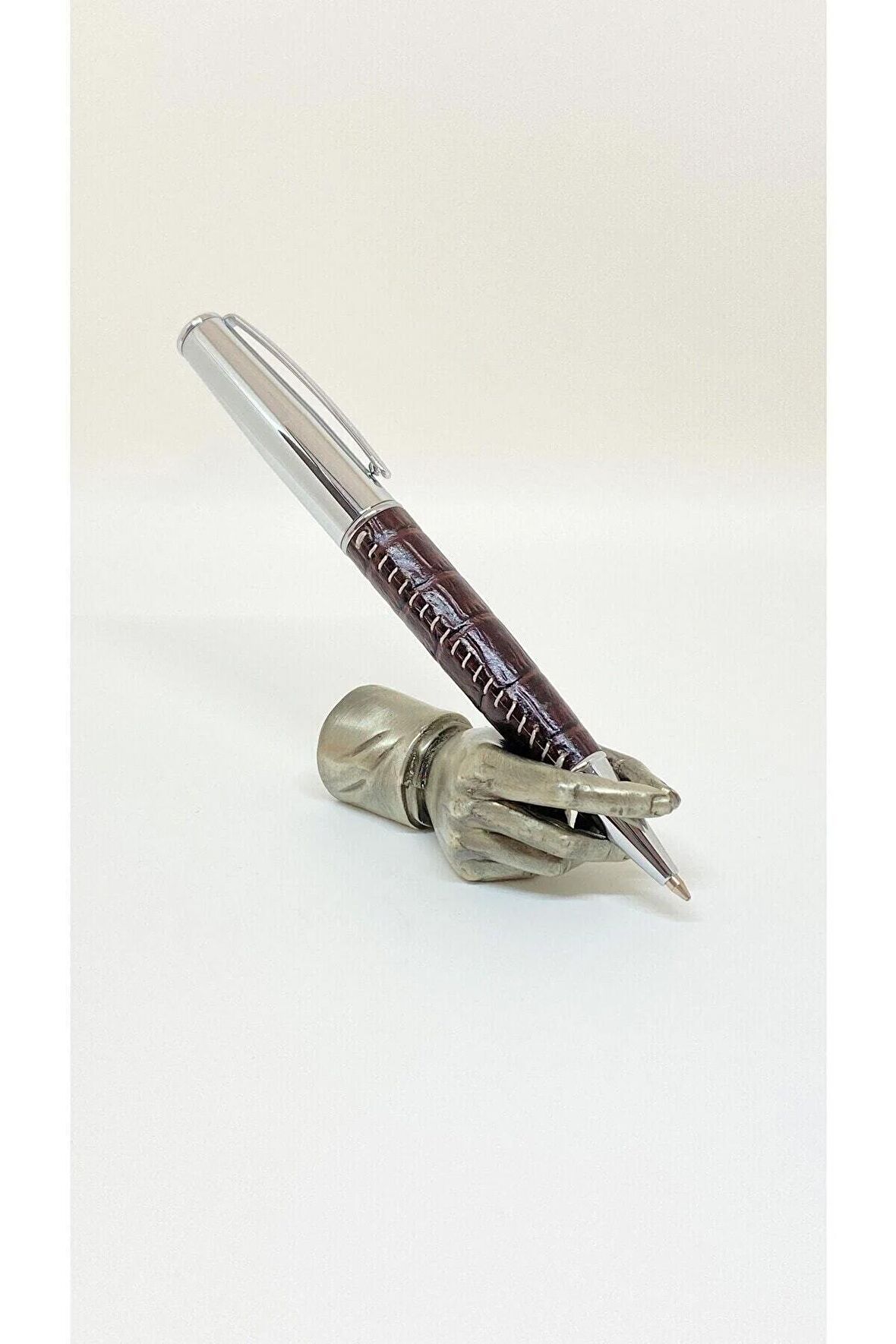 Dd2078 Tükenmez Kalem Silver BrownLeather