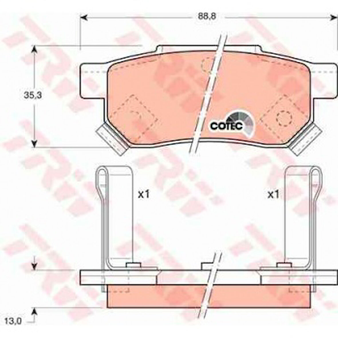 Honda Arka Fren Balatası (disk İcin) Honda CIVIC 1996-2000 Jazz City 2002-2010 Crx 92-98 İntegra 88-97 - Trw Gdb499