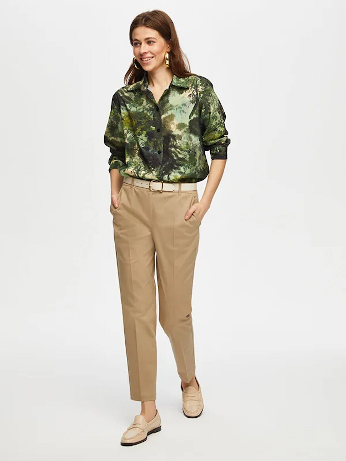 Bel İçi Lastikli Slım Fıt Pamuklu Pantolon 034