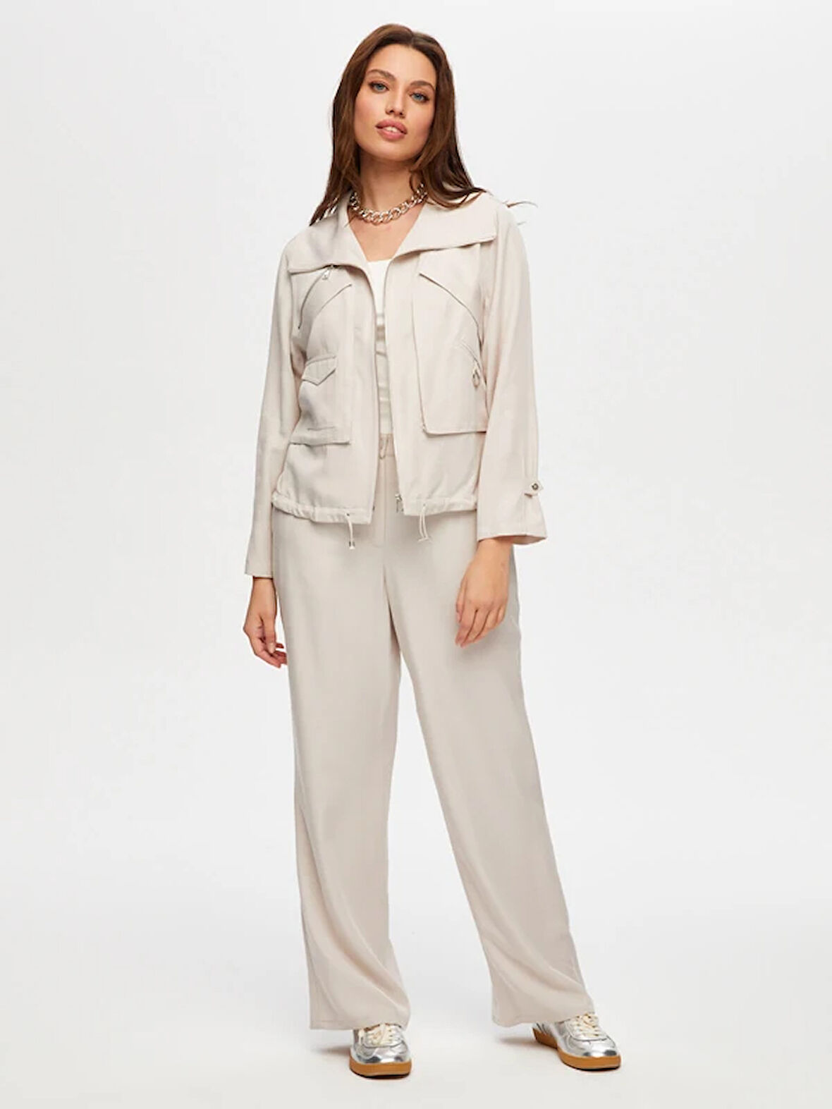 Metal Fermuar Detaylı Tenselli Casual Ceket S25CKT033