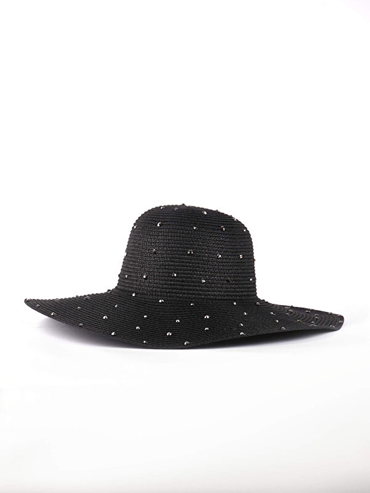 Taşlı Geniş Hasır Şapka S25SPB003
