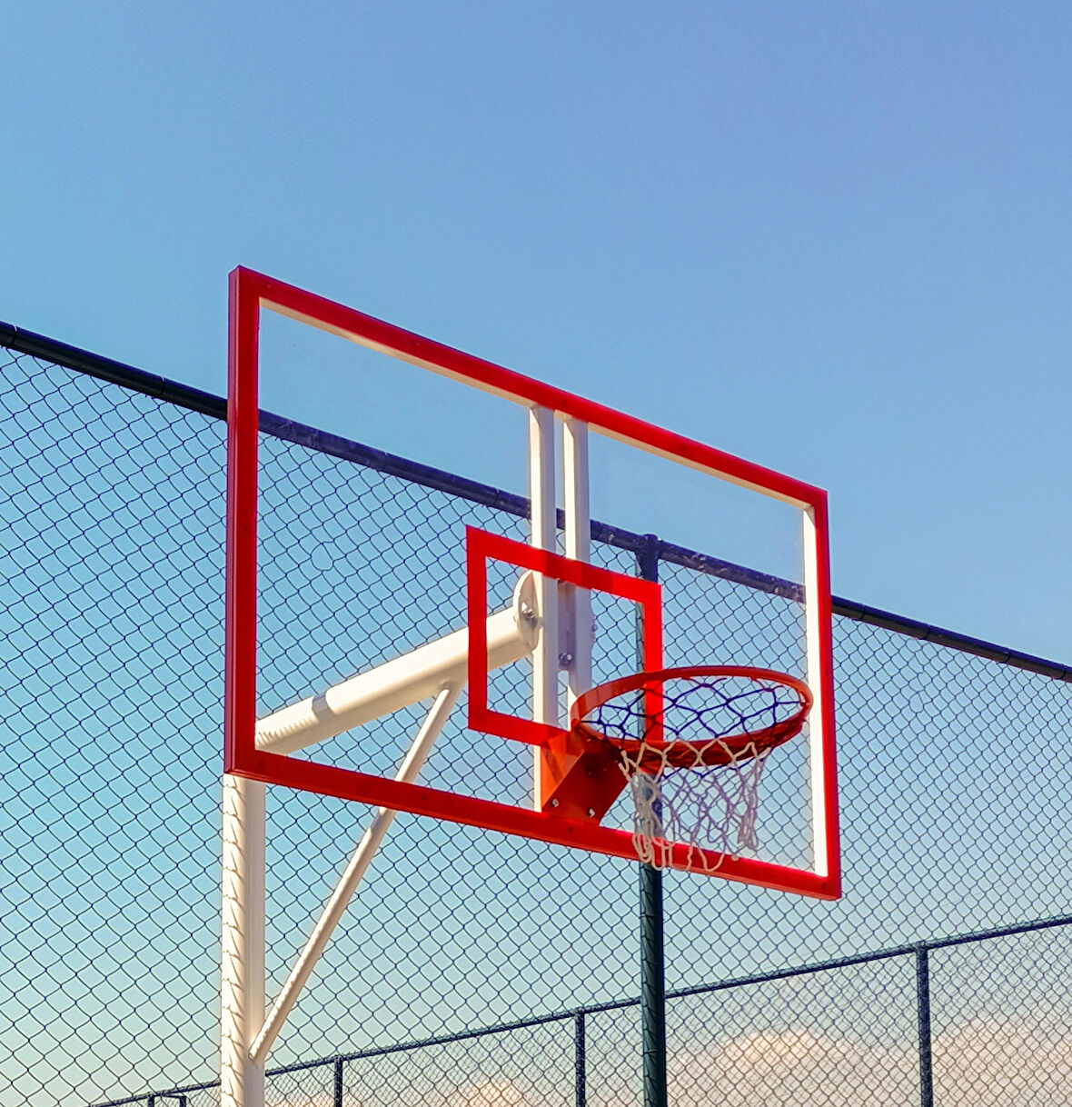 Basketbol Panya Seti Sabit Çember 105*180 15 mm Akrilik Cam Panya 