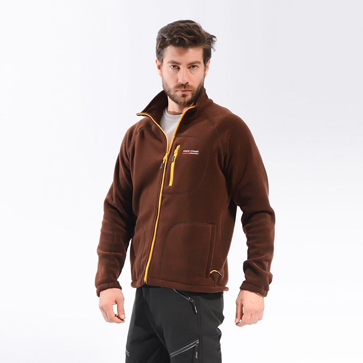 Freecamp Man Full Zipper Fleece-KAHVERENGİ