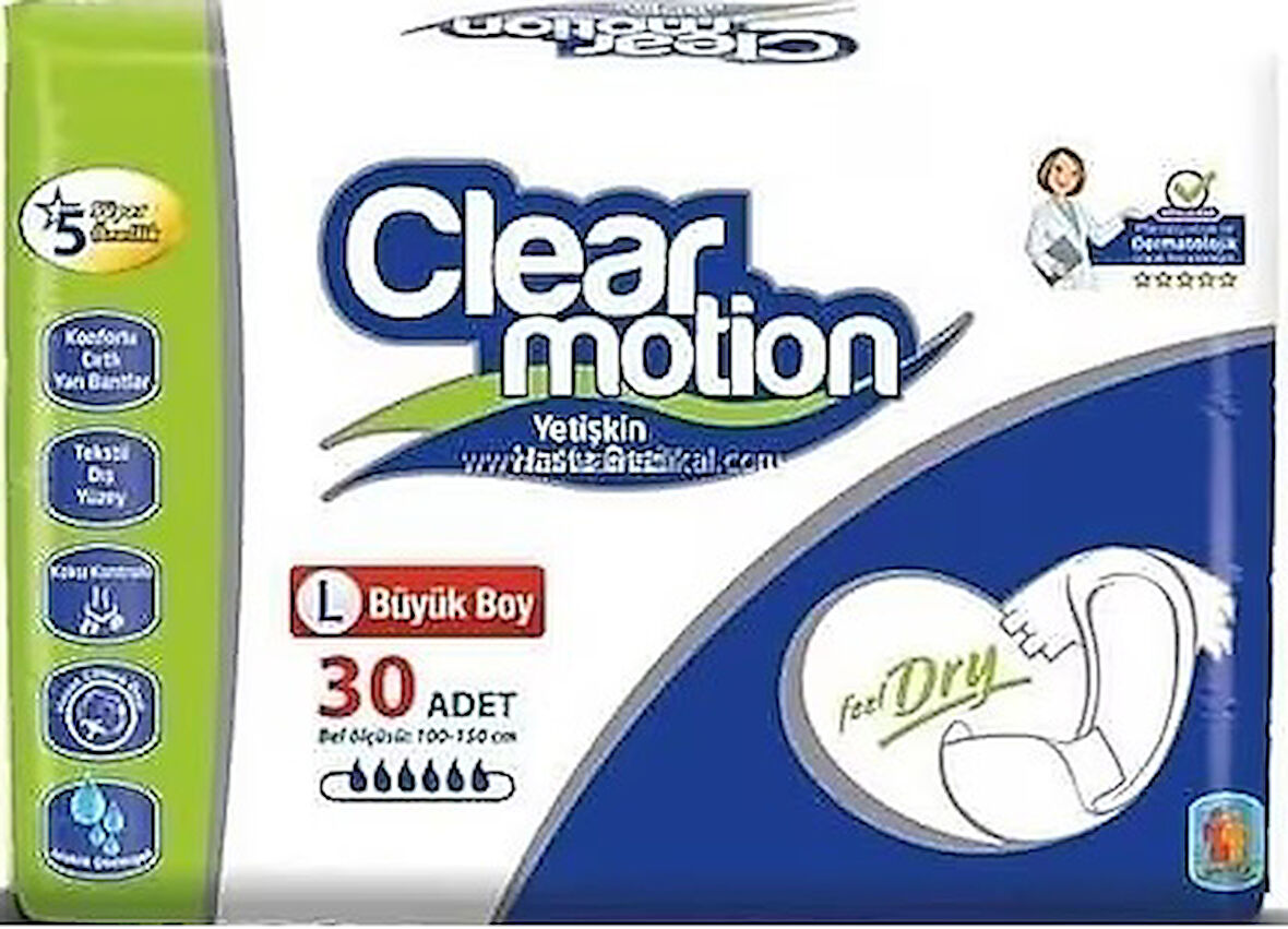 Clearmotion Yetişkin Hasta Bezi Bel Bantlı L - Büyük - Large 30 Adet