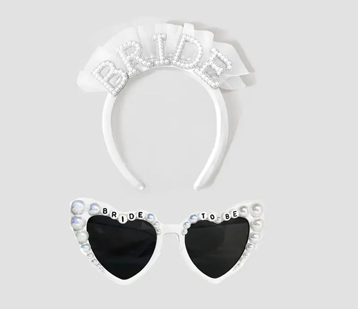 Bride Taşlı Taç Ve Taşlı Gözlük Seti - Bride To Be Taç Gözlük Seti