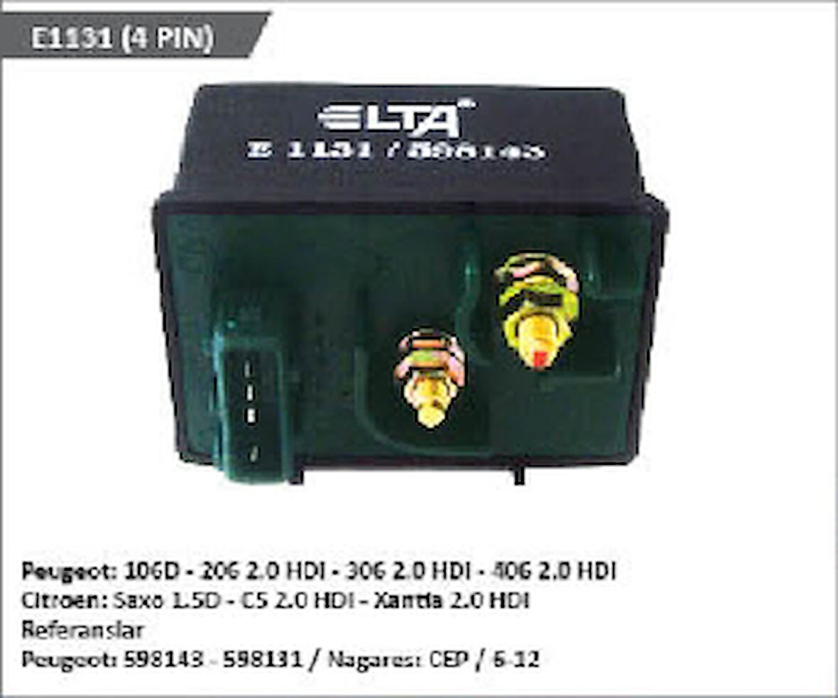 Unıversal Kizdirma Rolesi-12v Peugeot 206/306/307/406 4 Fişli   598143 - Elta-E1131