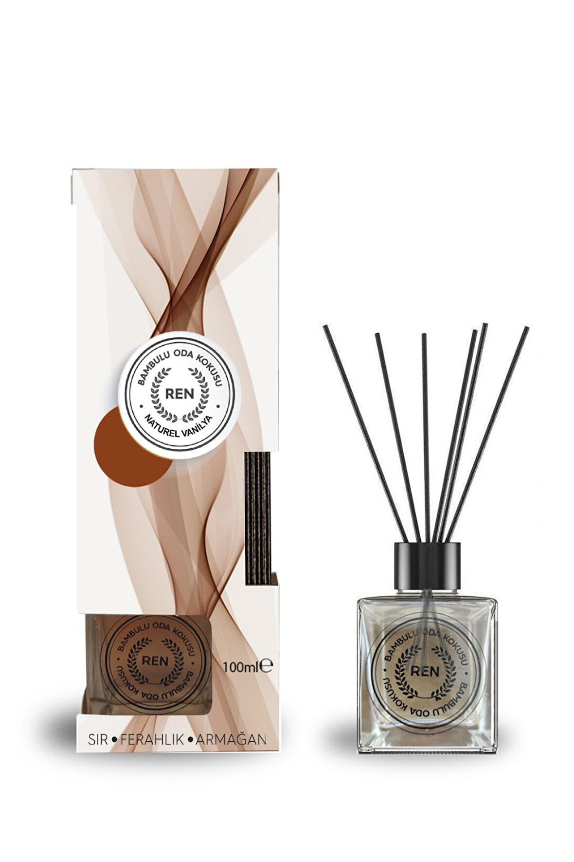 Naturel Vanilya Bambu Çubuklu Oda Kokusu 100 ml Reed Diffuser - Natural Vanilla