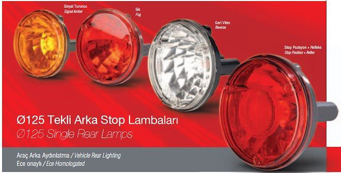 Unıversal Truck Sinyal Lambası Daıresel Naturel Lens Q125 Ask - Farba 12806e