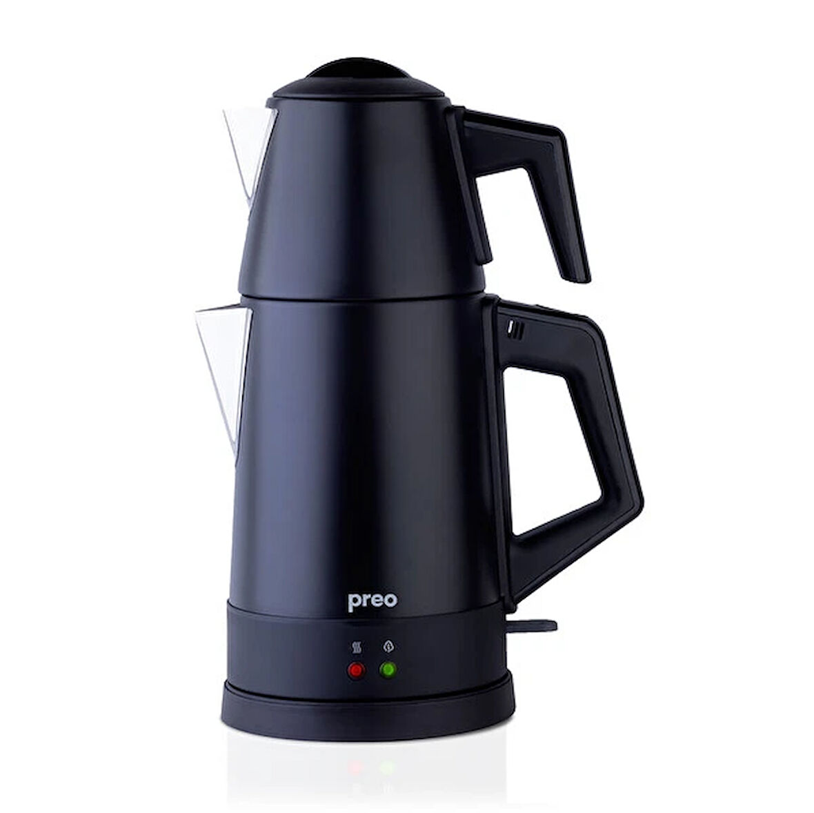 Preo Ptm08 1,8 Lt 1800w Çelik Demlikli Siyah Çay Makinesi