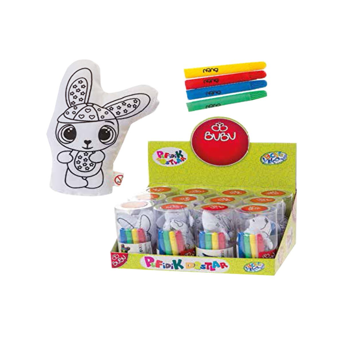 Bu-Bu Pufidik Dostlar + 4 Adet Keçeli Kalem BUBU00068