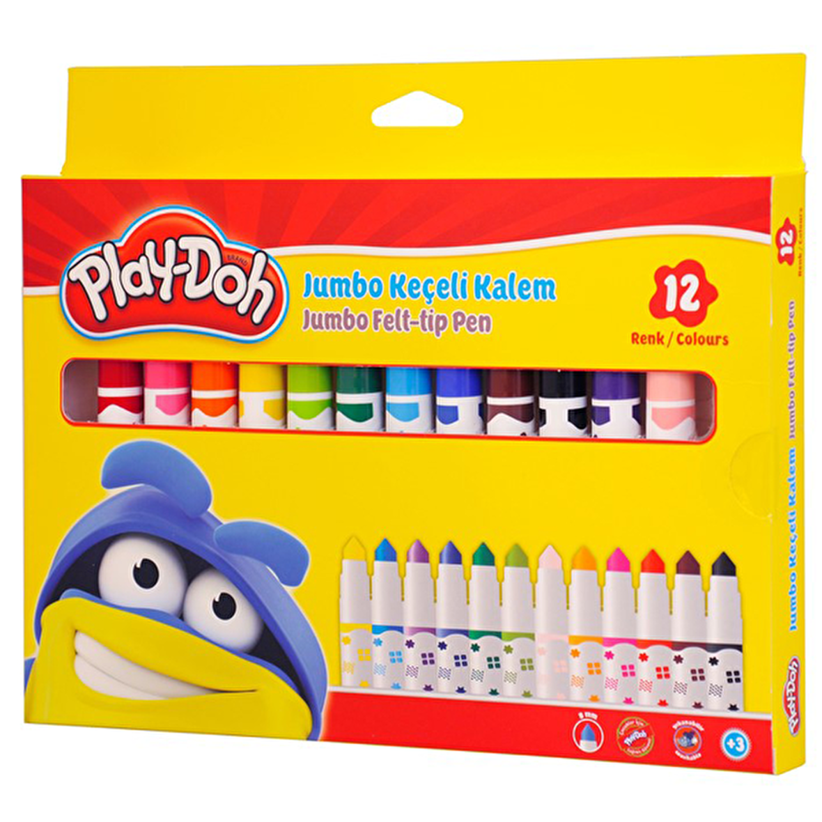 Play-Doh Keçeli Boya Kalemi Jumbo 12 Renk PLAY-KE010