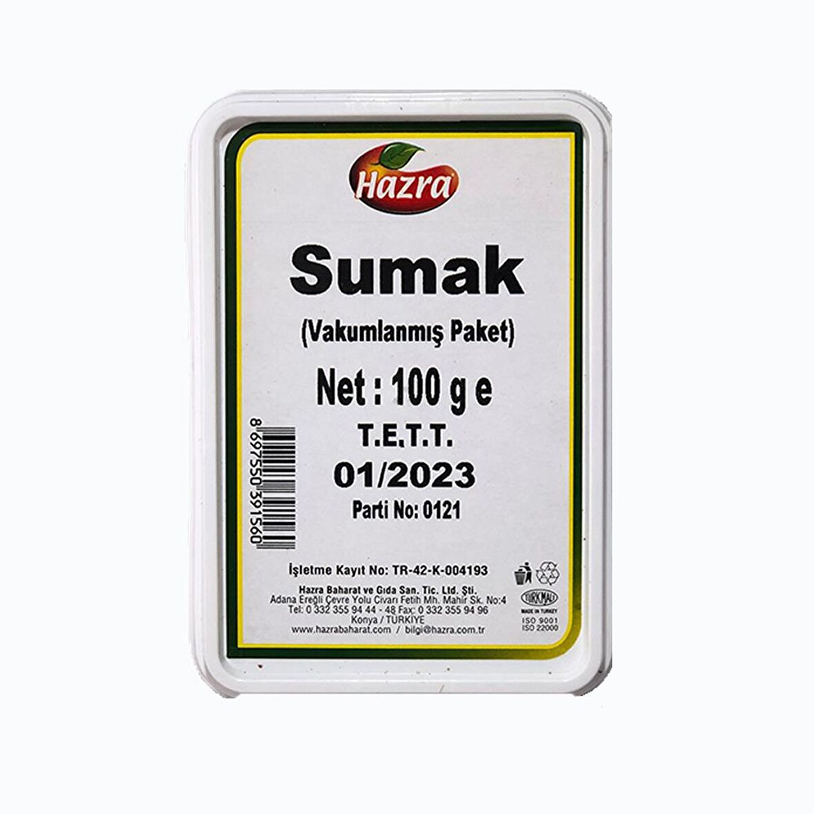 Hazra Sumak 100 g e Vakumlanmış Paket