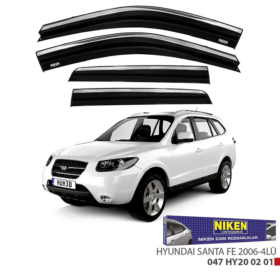 Hyundai santafe cam rüzgarlığı kromlu niken 2006+