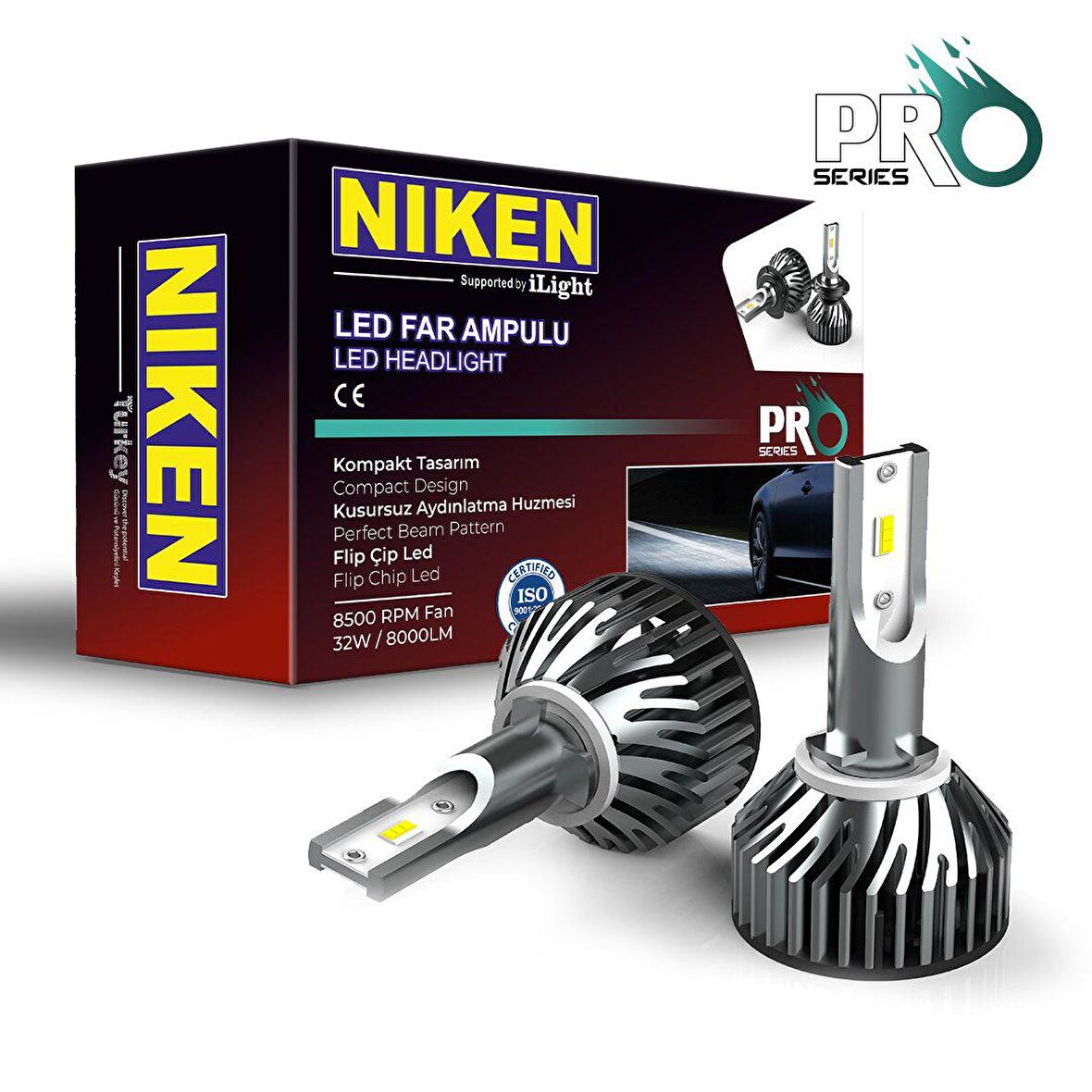 H27 led xenon far aydınlatma seti şimşek etkili niken pro 8000lm