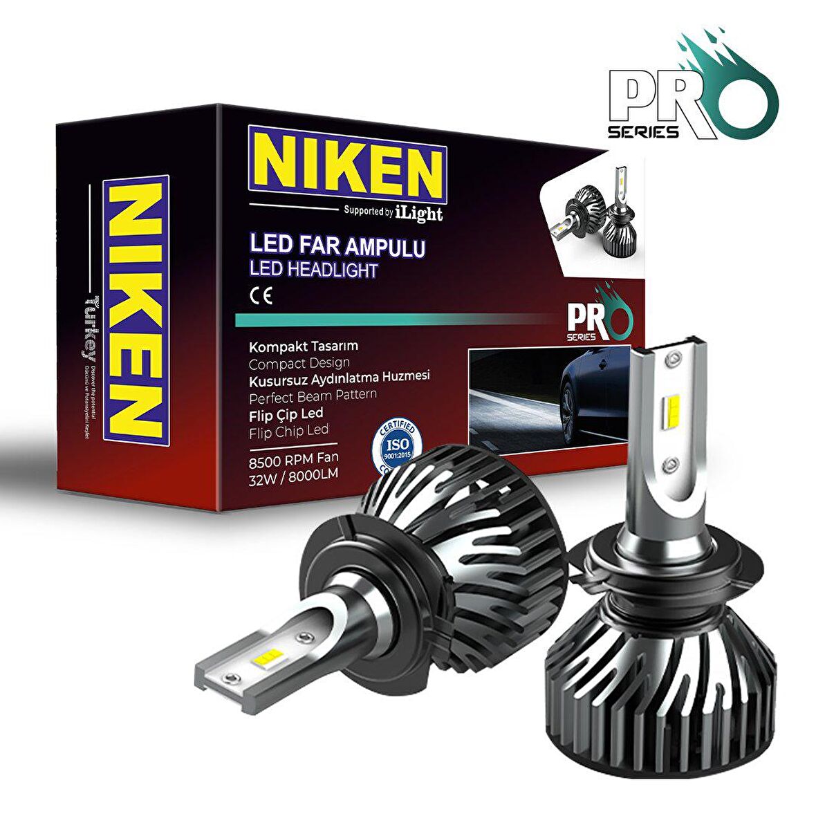 H7 led xenon far aydınlatma seti şimşek etkili niken pro 8000lm