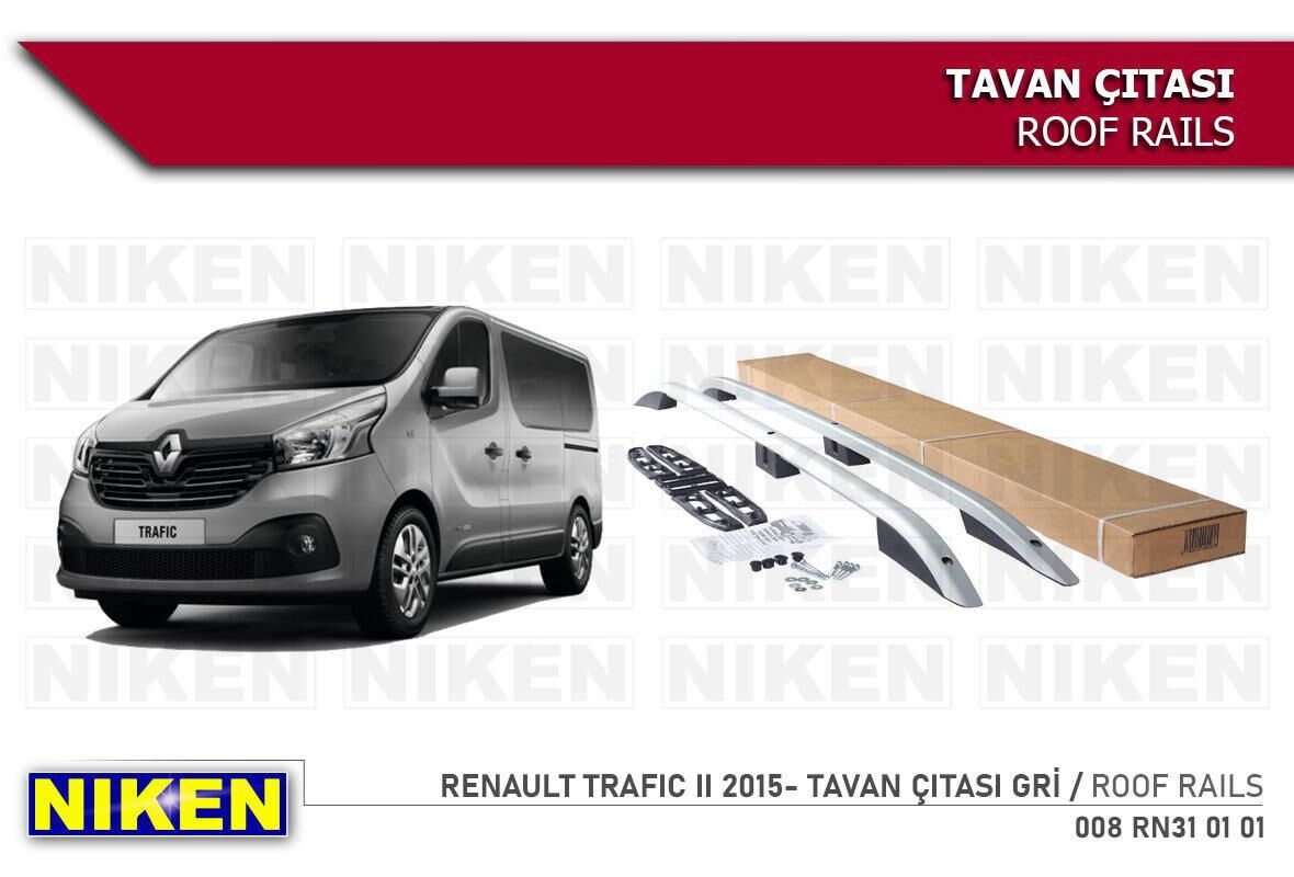 Renault trafic tavan çıtası port bagaj taşıyıcı gri uzun şase 2015+