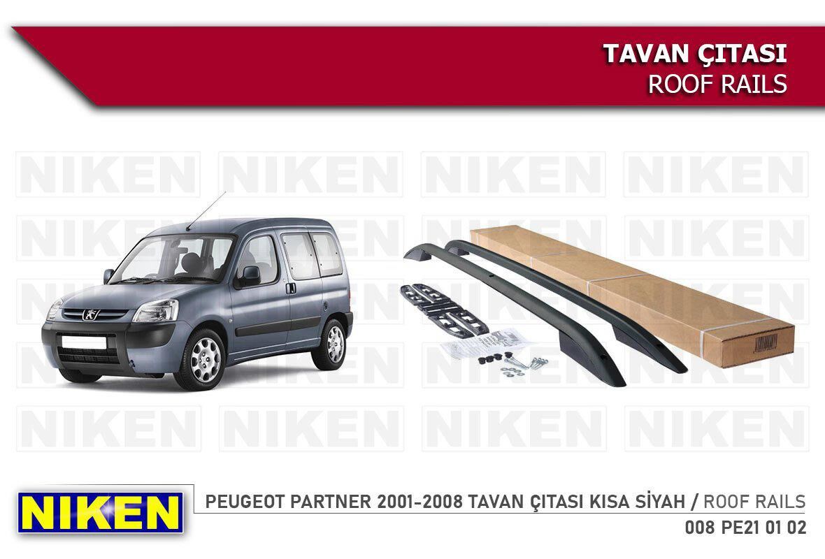 Peugeot partner tavan çıtası port bagaj taşıyıcı siyah 2001 / 2008