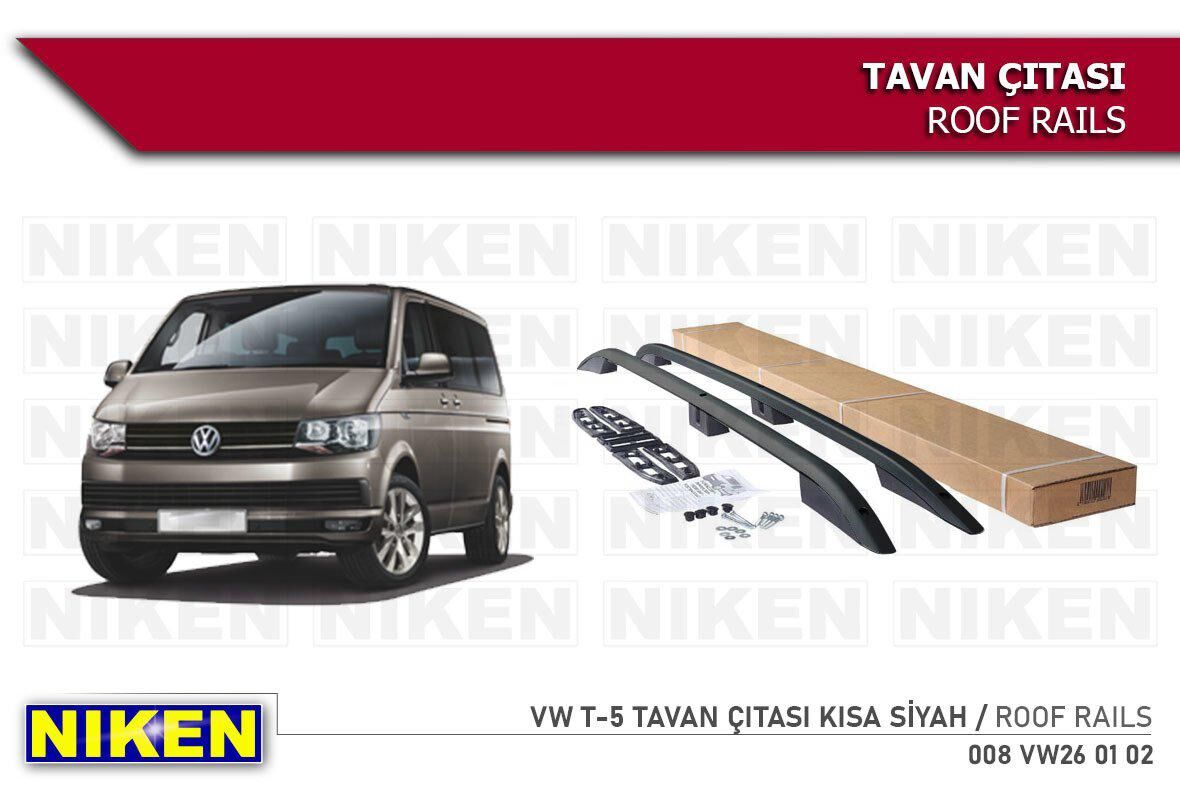 Vw transporter t5 t6 t7 tavan çıtası port bagaj taşıyıcı siyah kısa şase