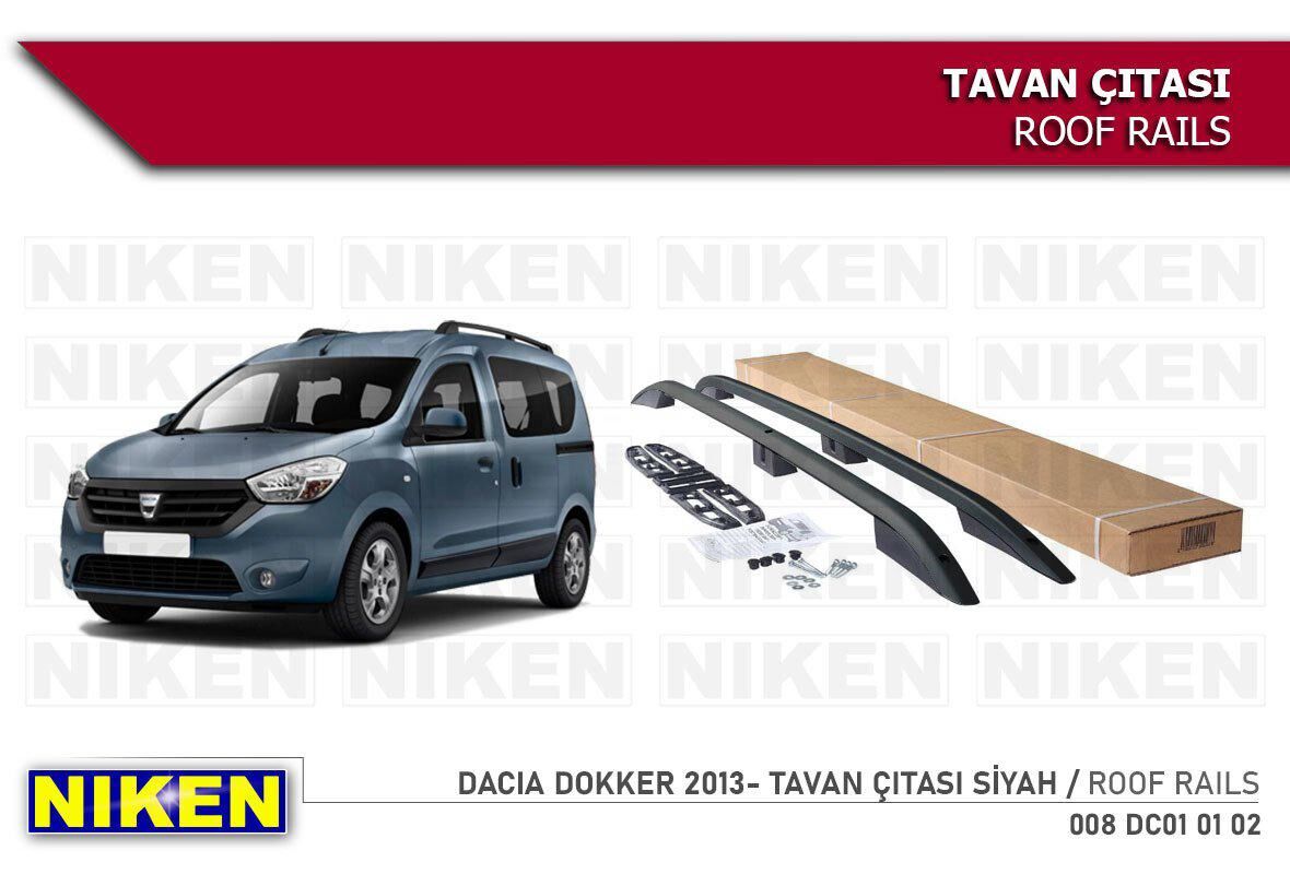 Dacia dokker tavan çıtası port bagaj taşıyıcı siyah
