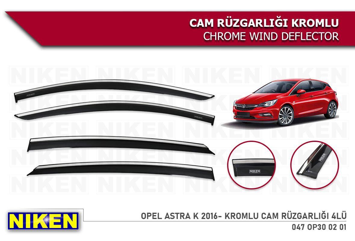 Opel astra k cam rüzgarlığı kromlu 2017+ niken