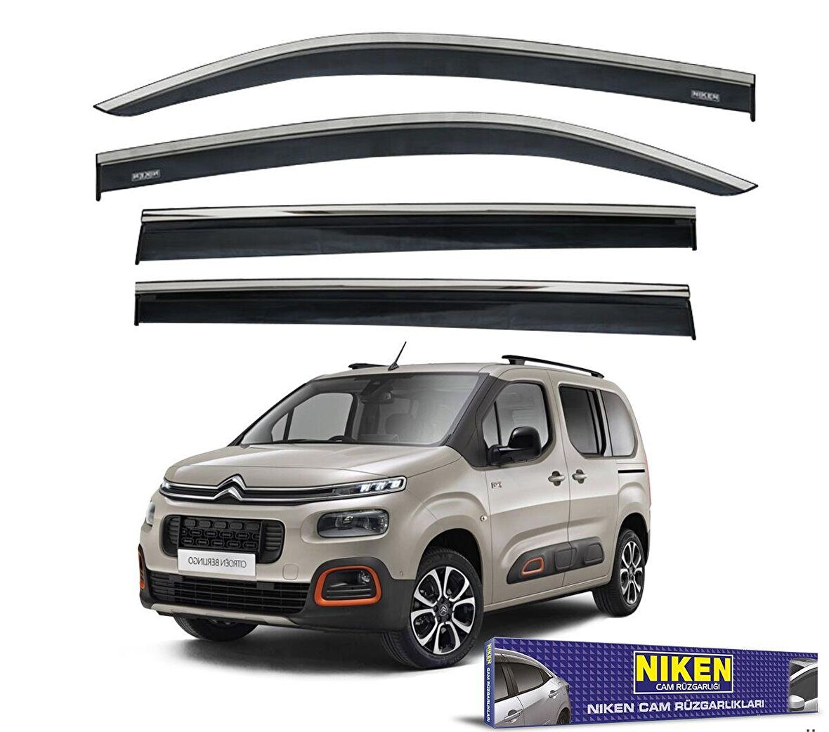 Peugeot rifter cam rüzgarlığı kromlu 2019+ niken