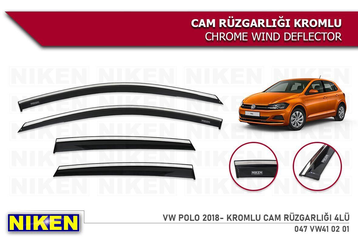 Vw polo cam rüzgarlığı kromlu 2018+ niken