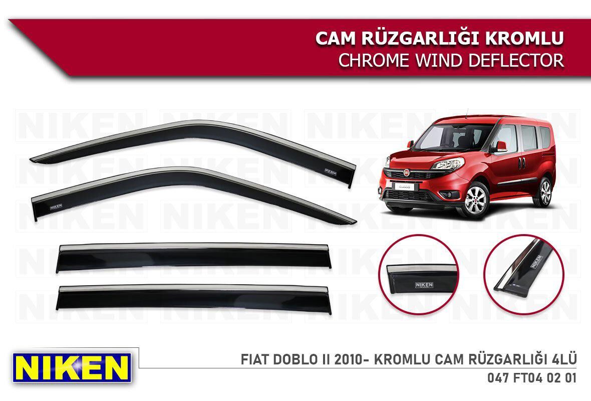 Fiat doblo 2 cam rüzgarlığı kromlu 2010+ niken