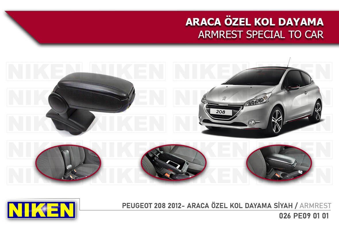 Peugeot 208 kol dayama kolçak vidasız konsol niken