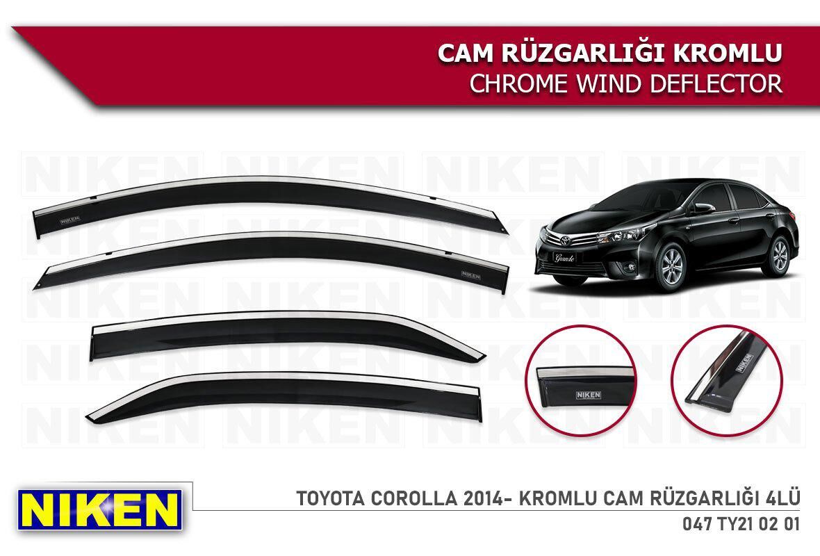 Toyota corolla cam rüzgarlığı kromlu 2014-19 niken