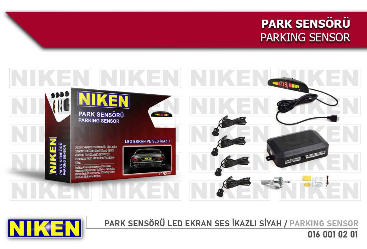 Araç geri park sensörü led ekranlı bip sesli 12volt. 22mm. niken