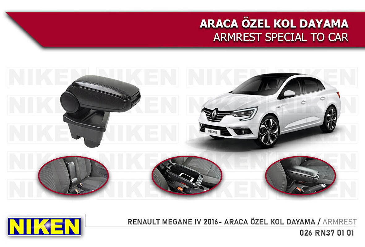 RENAULT MEGANE 4 2016 2017 2018 2019 2020 MODEL NİKEN KOL DAYAMA KOLÇAK ** ARACA ÖZEL**