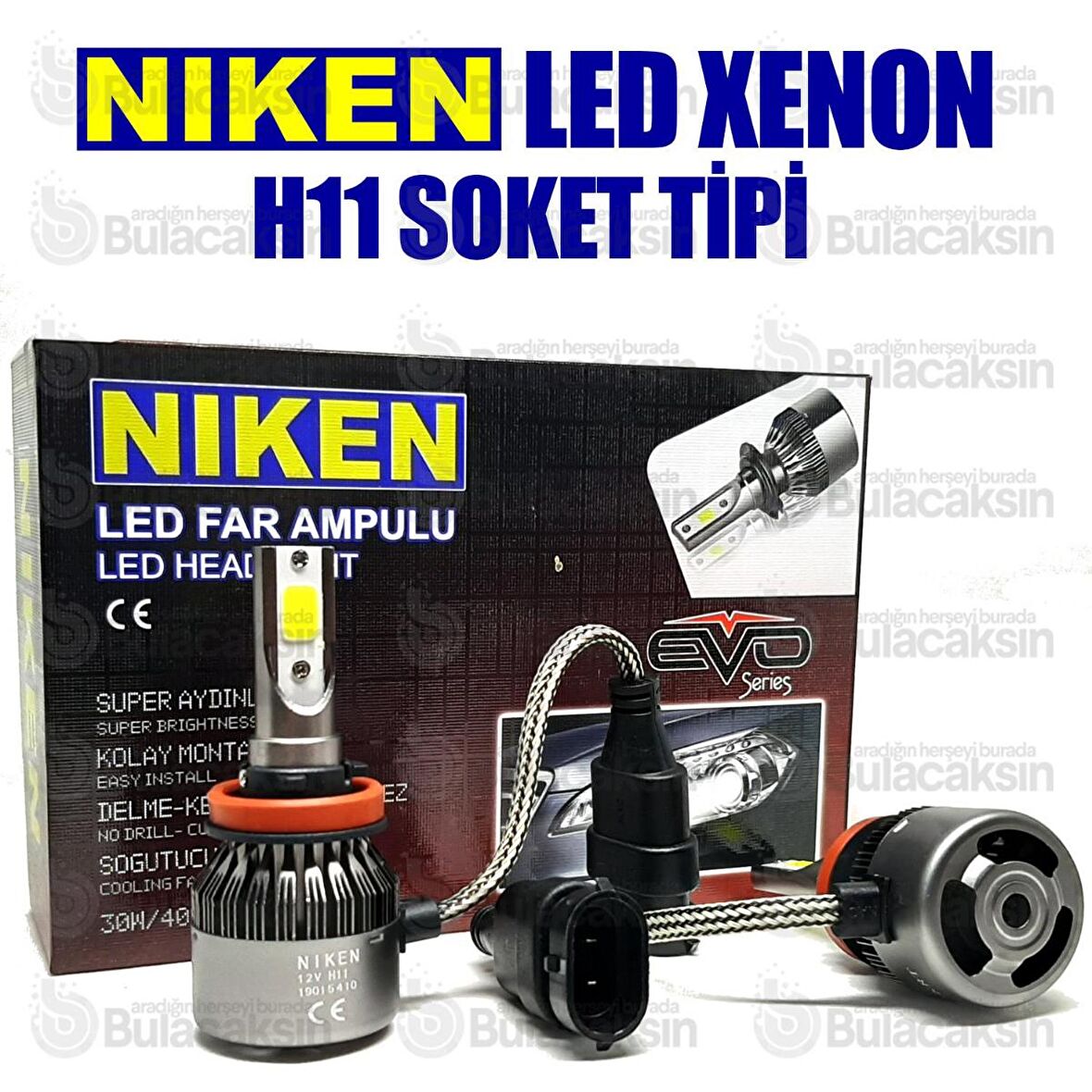 Niken Pro Serisi Flip Led Xenon Zenon H11 6500K - Slim Fan