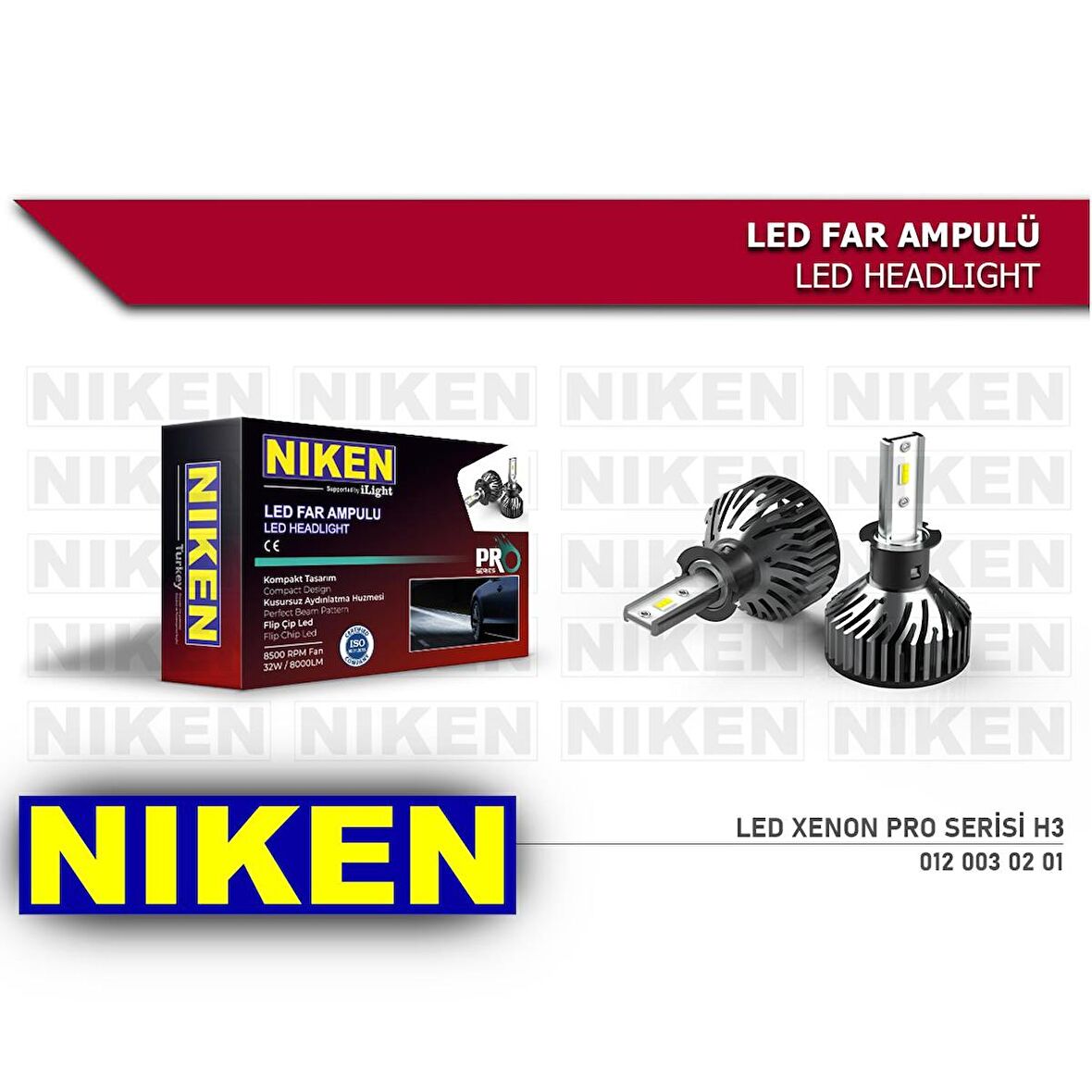 Niken Far Ampulü Led Xenon Pro Serisi H3